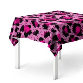 Скатерть 3D с принтом Розовый леопард в Белгороде, 100% полиэстер (ткань не мнется и не растягивается) | Размер: 150*150 см | гепард | леопард