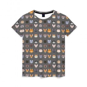 Женская футболка 3D с принтом Коты_8 в Белгороде, 100% полиэфир ( синтетическое хлопкоподобное полотно) | прямой крой, круглый вырез горловины, длина до линии бедер | киса домашние животные | кот | котик | котики | коты | кошка | кошки