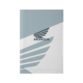 Обложка для паспорта матовая кожа с принтом Honda в Белгороде, натуральная матовая кожа | размер 19,3 х 13,7 см; прозрачные пластиковые крепления | car | honda | moto | motorbike | race | авто | автомобиль | гонки | марка | машина | мотоцикл | хонда