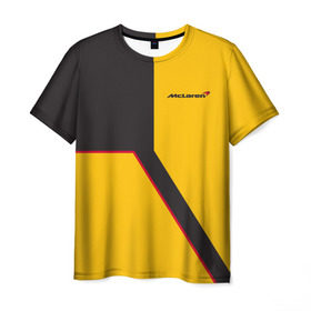 Мужская футболка 3D с принтом McLaren в Белгороде, 100% полиэфир | прямой крой, круглый вырез горловины, длина до линии бедер | car | mclaren | race | авто | автомобиль | гонки | макларен | марка | машина