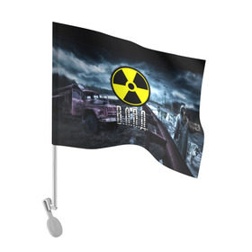 Флаг для автомобиля с принтом S.T.A.L.K.E.R. - В.Л.А.Д. в Белгороде, 100% полиэстер | Размер: 30*21 см | stalker | влад | владислав | припять | радиация | сталкер | чернобыль