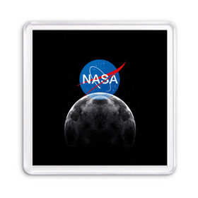 Магнит 55*55 с принтом NASA MOON в Белгороде, Пластик | Размер: 65*65 мм; Размер печати: 55*55 мм | galaxy | moon | nasa | space | астрономия | известные | космос | луна | наса | планет