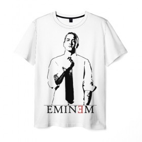 Мужская футболка 3D с принтом Eminem в Белгороде, 100% полиэфир | прямой крой, круглый вырез горловины, длина до линии бедер | actor | american rapper | composer | eminem | music | rap | record producer | актёр | американский | композитор | музыка | музыкальный продюсер | рэп | рэпер