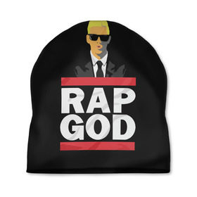 Шапка 3D с принтом Rap God Eminem в Белгороде, 100% полиэстер | универсальный размер, печать по всей поверхности изделия | actor | american rapper | composer | eminem | music | rap | rap god | record producer |   | актёр | американский | композитор | музыка | музыкальный продюсер | рэп | рэпер