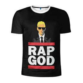 Мужская футболка 3D спортивная с принтом Rap God Eminem в Белгороде, 100% полиэстер с улучшенными характеристиками | приталенный силуэт, круглая горловина, широкие плечи, сужается к линии бедра | Тематика изображения на принте: actor | american rapper | composer | eminem | music | rap | rap god | record producer |   | актёр | американский | композитор | музыка | музыкальный продюсер | рэп | рэпер