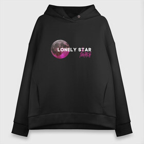 Женское худи Oversize хлопок с принтом Lonely star в Белгороде, френч-терри — 70% хлопок, 30% полиэстер. Мягкий теплый начес внутри —100% хлопок | боковые карманы, эластичные манжеты и нижняя кромка, капюшон на магнитной кнопке | dead dynasty | pharaoh | pink phloyd | мертвая династия | фараон