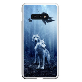 Чехол для Samsung S10E с принтом White wolves в Белгороде, Силикон | Область печати: задняя сторона чехла, без боковых панелей | forest | night | wolves | волки | зверь | лес | ночь | пуща | хищник | чаща