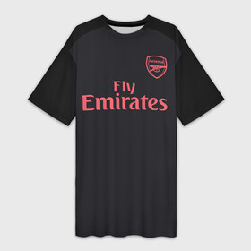 Платье-футболка 3D с принтом Ozil away 17 18 в Белгороде,  |  | arsenal | barclays | campions | england | league | london | mesut | ozil | англия | арсенал | лига | лондон | месут | озил | чемпионов