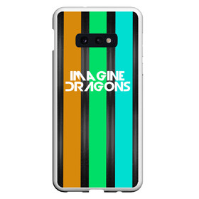 Чехол для Samsung S10E с принтом IMAGINE DRAGONS в Белгороде, Силикон | Область печати: задняя сторона чехла, без боковых панелей | evolve | imagine dragons | new age | абстракция | вокалист | геометрия | группа | драгонс | известные | линии | личности | надписи | полосы | реп | рок | триколор | фирменные цвета | яркие