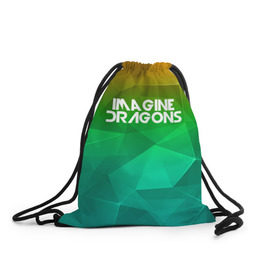 Рюкзак-мешок 3D с принтом IMAGINE DRAGONS в Белгороде, 100% полиэстер | плотность ткани — 200 г/м2, размер — 35 х 45 см; лямки — толстые шнурки, застежка на шнуровке, без карманов и подкладки | геометрия | градиент | драгонс | треугольники