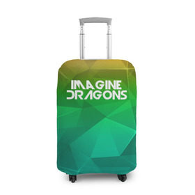 Чехол для чемодана 3D с принтом IMAGINE DRAGONS в Белгороде, 86% полиэфир, 14% спандекс | двустороннее нанесение принта, прорези для ручек и колес | геометрия | градиент | драгонс | треугольники