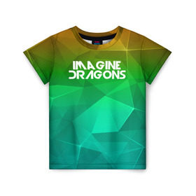 Детская футболка 3D с принтом IMAGINE DRAGONS в Белгороде, 100% гипоаллергенный полиэфир | прямой крой, круглый вырез горловины, длина до линии бедер, чуть спущенное плечо, ткань немного тянется | Тематика изображения на принте: геометрия | градиент | драгонс | треугольники