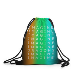Рюкзак-мешок 3D с принтом IMAGINE DRAGONS в Белгороде, 100% полиэстер | плотность ткани — 200 г/м2, размер — 35 х 45 см; лямки — толстые шнурки, застежка на шнуровке, без карманов и подкладки | evolve | imagine dragons | new age | вокалист | группа | драгонс | известные | личности | надписи | реп | рок | триколор | фирменные цвета | яркие