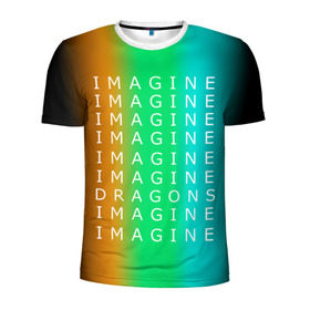 Мужская футболка 3D спортивная с принтом IMAGINE DRAGONS в Белгороде, 100% полиэстер с улучшенными характеристиками | приталенный силуэт, круглая горловина, широкие плечи, сужается к линии бедра | evolve | imagine dragons | new age | вокалист | группа | драгонс | известные | личности | надписи | реп | рок | триколор | фирменные цвета | яркие