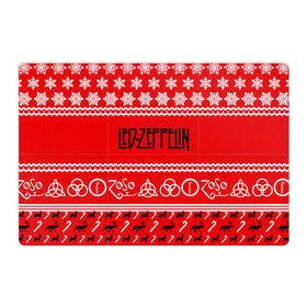 Магнитный плакат 3Х2 с принтом Праздничный Led Zeppelin в Белгороде, Полимерный материал с магнитным слоем | 6 деталей размером 9*9 см | led zeppelin | блюз | группа | джимми пейдж | джон генри бонэм | джон пол джонс | знак | красный | лед зепелен | лед зеппелин | метал | надпись | новогодний | новый год | праздник | роберт плант | рождество