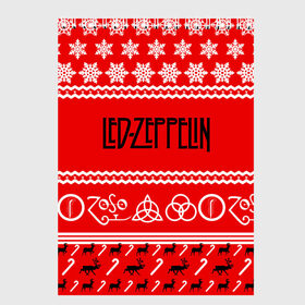 Скетчбук с принтом Праздничный Led Zeppelin в Белгороде, 100% бумага
 | 48 листов, плотность листов — 100 г/м2, плотность картонной обложки — 250 г/м2. Листы скреплены сверху удобной пружинной спиралью | led zeppelin | блюз | группа | джимми пейдж | джон генри бонэм | джон пол джонс | знак | красный | лед зепелен | лед зеппелин | метал | надпись | новогодний | новый год | праздник | роберт плант | рождество