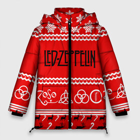 Женская зимняя куртка 3D с принтом Праздничный Led Zeppelin в Белгороде, верх — 100% полиэстер; подкладка — 100% полиэстер; утеплитель — 100% полиэстер | длина ниже бедра, силуэт Оверсайз. Есть воротник-стойка, отстегивающийся капюшон и ветрозащитная планка. 

Боковые карманы с листочкой на кнопках и внутренний карман на молнии | led zeppelin | блюз | группа | джимми пейдж | джон генри бонэм | джон пол джонс | знак | красный | лед зепелен | лед зеппелин | метал | надпись | новогодний | новый год | праздник | роберт плант | рождество