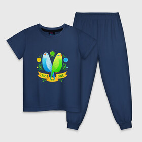 Детская пижама хлопок с принтом Попугаи арт в Белгороде, 100% хлопок |  брюки и футболка прямого кроя, без карманов, на брюках мягкая резинка на поясе и по низу штанин
 | Тематика изображения на принте: волнистый попугай | джунгли | попугай