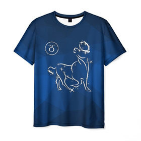 Мужская футболка 3D с принтом Телец в Белгороде, 100% полиэфир | прямой крой, круглый вырез горловины, длина до линии бедер | Тематика изображения на принте: taurus | звезды | знаки зодиака | космос | созвездие | телец