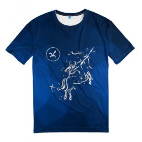 Мужская футболка 3D с принтом Стрелец в Белгороде, 100% полиэфир | прямой крой, круглый вырез горловины, длина до линии бедер | sagittarius | звезды | знаки зодиака | космос | созвездие | стрелец