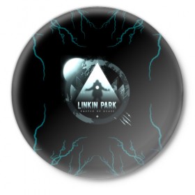 Значок с принтом Linkin Park в Белгороде,  металл | круглая форма, металлическая застежка в виде булавки | 