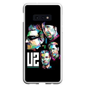 Чехол для Samsung S10E с принтом U2 rock - band в Белгороде, Силикон | Область печати: задняя сторона чехла, без боковых панелей | adam clayton | alternative | band | bono | dance rock | dublin | edge | ireland | larry mullen | music | postpunk | rock | soft rock | u2 | адам клейтон | альтернативный | боно | группа | дублин | дэнс рок | ирландия | ларри маллен | музыка | постпанк | р