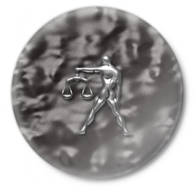 Значок с принтом Весы в Белгороде,  металл | круглая форма, металлическая застежка в виде булавки | 