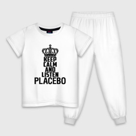 Детская пижама хлопок с принтом Keep calm and listen Placebo в Белгороде, 100% хлопок |  брюки и футболка прямого кроя, без карманов, на брюках мягкая резинка на поясе и по низу штанин
 | 