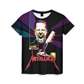 Женская футболка 3D с принтом Metallica James Alan Hatfield в Белгороде, 100% полиэфир ( синтетическое хлопкоподобное полотно) | прямой крой, круглый вырез горловины, длина до линии бедер | alan | american | band | hard | hatfield | james | metal | metallica | rock | thrash | алан | американская | джеймс | метал группа | трэш метал | хард рок | хэтфилд