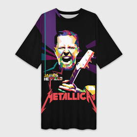 Платье-футболка 3D с принтом Metallica James Alan Hatfield в Белгороде,  |  | alan | american | band | hard | hatfield | james | metal | metallica | rock | thrash | алан | американская | джеймс | метал группа | трэш метал | хард рок | хэтфилд