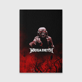 Обложка для паспорта матовая кожа с принтом Megadeth в Белгороде, натуральная матовая кожа | размер 19,3 х 13,7 см; прозрачные пластиковые крепления | Тематика изображения на принте: 