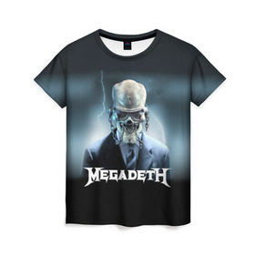 Женская футболка 3D с принтом Megadeth в Белгороде, 100% полиэфир ( синтетическое хлопкоподобное полотно) | прямой крой, круглый вырез горловины, длина до линии бедер | megadeth |   megadet | группа | дирк вербурен | дэвид эллефсон | дэйв мастейн | кико лоурейро | мегадет | мегадетх | метал | рок | трэш | трэшметал | тяжелый | хард | хардрок | хеви | хевиметал