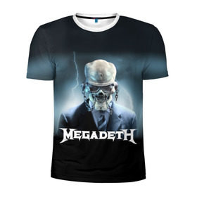Мужская футболка 3D спортивная с принтом Megadeth в Белгороде, 100% полиэстер с улучшенными характеристиками | приталенный силуэт, круглая горловина, широкие плечи, сужается к линии бедра | Тематика изображения на принте: megadeth |   megadet | группа | дирк вербурен | дэвид эллефсон | дэйв мастейн | кико лоурейро | мегадет | мегадетх | метал | рок | трэш | трэшметал | тяжелый | хард | хардрок | хеви | хевиметал