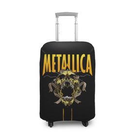 Чехол для чемодана 3D с принтом Metallica в Белгороде, 86% полиэфир, 14% спандекс | двустороннее нанесение принта, прорези для ручек и колес | 