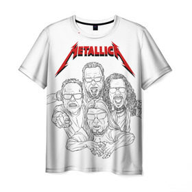 Мужская футболка 3D с принтом Metallica в Белгороде, 100% полиэфир | прямой крой, круглый вырез горловины, длина до линии бедер | 