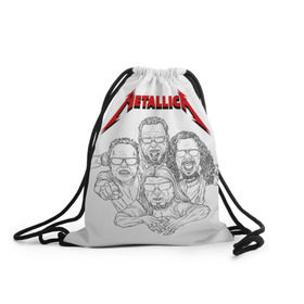 Рюкзак-мешок 3D с принтом Metallica в Белгороде, 100% полиэстер | плотность ткани — 200 г/м2, размер — 35 х 45 см; лямки — толстые шнурки, застежка на шнуровке, без карманов и подкладки | 