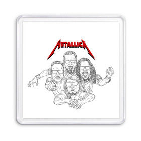Магнит 55*55 с принтом Metallica в Белгороде, Пластик | Размер: 65*65 мм; Размер печати: 55*55 мм | 