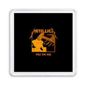 Магнит 55*55 с принтом Metallica в Белгороде, Пластик | Размер: 65*65 мм; Размер печати: 55*55 мм | american | band | cliff burton | dave mustaine | hard | james hatfield | jason newsted | kirk hammett | lars ulrich | metal | metallica | robert trujillo | rock | ron mcgowney | thrash | американская | джеймс хэтфилд | ларс ул | метал группа | трэш метал 