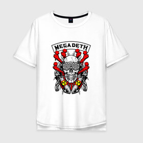 Мужская футболка хлопок Oversize с принтом Megadeth в Белгороде, 100% хлопок | свободный крой, круглый ворот, “спинка” длиннее передней части | megadet | megadeth | группа | дирк вербурен | дэвид эллефсон | дэйв мастейн | кико лоурейро | мегадет | мегадетх | метал | рок | трэш | трэшметал | тяжелый | хард | хардрок | хеви | хевиметал