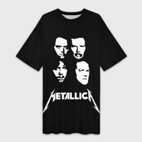 Платье-футболка 3D с принтом Metallica в Белгороде,  |  | american | band | cliff burton | dave mustaine | hard | james hatfield | jason newsted | kirk hammett | lars ulrich | metal | metallica | robert trujillo | rock | ron mcgowney | thrash | американская | джеймс хэтфилд | ларс ул | метал группа | трэш метал 