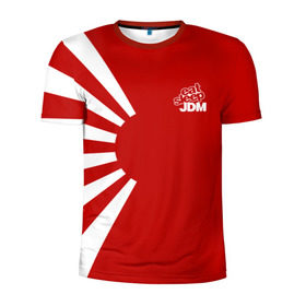 Мужская футболка 3D спортивная с принтом JDM в Белгороде, 100% полиэстер с улучшенными характеристиками | приталенный силуэт, круглая горловина, широкие плечи, сужается к линии бедра | car | drift | japan | jdm | race | street | авто | автомобиль | гонки | дрифт | король | машина | флаг | япония