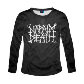 Женский лонгслив 3D с принтом Napalm death в Белгороде, 100% полиэстер | длинные рукава, круглый вырез горловины, полуприлегающий силуэт | Тематика изображения на принте: 