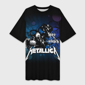 Платье-футболка 3D с принтом Metallica в Белгороде,  |  | american | band | cliff burton | dave mustaine | hard | james hatfield | jason newsted | kirk hammett | lars ulrich | metal | metallica | robert trujillo | rock | ron mcgowney | thrash | американская | джеймс хэтфилд | ларс ул | метал группа | трэш метал 