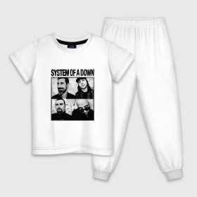 Детская пижама хлопок с принтом Группа System of a Down в Белгороде, 100% хлопок |  брюки и футболка прямого кроя, без карманов, на брюках мягкая резинка на поясе и по низу штанин
 | 