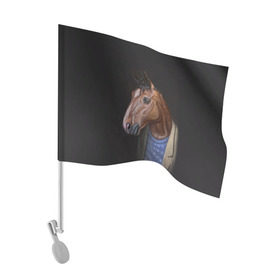 Флаг для автомобиля с принтом BoJack в Белгороде, 100% полиэстер | Размер: 30*21 см | bojack horseman | конь боджек | лошадь боджек