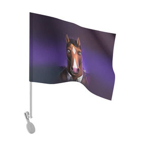 Флаг для автомобиля с принтом BoJack в Белгороде, 100% полиэстер | Размер: 30*21 см | bojack horseman | конь боджек | лошадь боджек