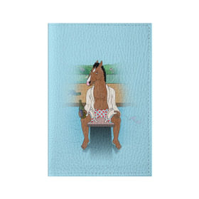 Обложка для паспорта матовая кожа с принтом BoJack в Белгороде, натуральная матовая кожа | размер 19,3 х 13,7 см; прозрачные пластиковые крепления | bojack horseman | конь боджек | лошадь боджек