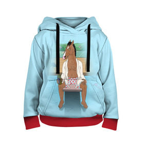 Детская толстовка 3D с принтом BoJack в Белгороде, 100% полиэстер | двухслойный капюшон со шнурком для регулировки, мягкие манжеты на рукавах и по низу толстовки, спереди карман-кенгуру с мягким внутренним слоем | Тематика изображения на принте: bojack horseman | конь боджек | лошадь боджек
