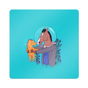 Магнит виниловый Квадрат с принтом BoJack в Белгороде, полимерный материал с магнитным слоем | размер 9*9 см, закругленные углы | bojack horseman | конь боджек | лошадь боджек