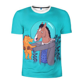 Мужская футболка 3D спортивная с принтом BoJack в Белгороде, 100% полиэстер с улучшенными характеристиками | приталенный силуэт, круглая горловина, широкие плечи, сужается к линии бедра | Тематика изображения на принте: bojack horseman | конь боджек | лошадь боджек